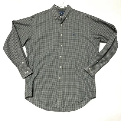 Camisa de vestir Ralph Lauren Yarmouth para hombre M 15,5 34/35 algodón a cuadros verde Foto 1 de 4