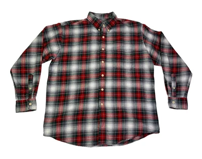 Vintage J.Crew Button Up Shirt Mens Large Red Plaid Collared Flannel - Image 1 of 4