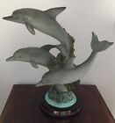 Vintage Juliana Collection Figurine Triple Dolphin  Resin Figurine On Plinth