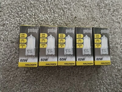 Halogen Stiftsockellampe, 5 Stück , klar Sockel G9 60 Watt 230V - Bild 1 von 3