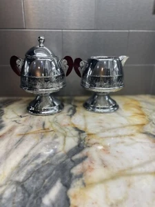Vintage Red Bakelite Sugar And Creamer Set Handles Retro - Picture 1 of 4