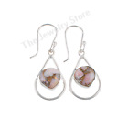 Pink Opal Turquoise Gemstone 925 Sterling Silver Pretty Jewelry Earrings 1.50"