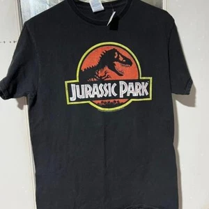 Vintage 90s Jurassic Park black cotton tee - Picture 1 of 2