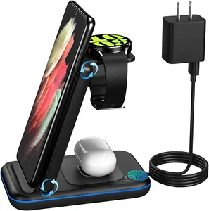 Wireless Charger for Samsung/Android, HOLYJOY Foldable 3 in 1 Fast Charging Stat - Zdjęcie 1 z 12