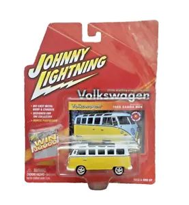 Johnny Lightning Yellow Volkswagen Series 21 Window 1965 Samba Bus Photo Card - Picture 1 of 2