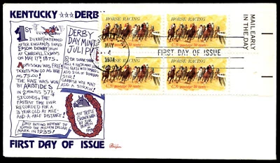 1974 Horse Racing FDC 1st Annual Kentucky Derby History Bazaar Cachet-Multi - Image 1 of 4