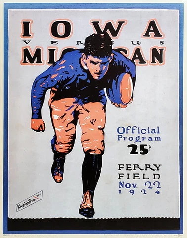 MICHIGAN WOLVERINES FOOTBALL 1924 Vintage NCAA Program Cover 22x28 POSTER Cover