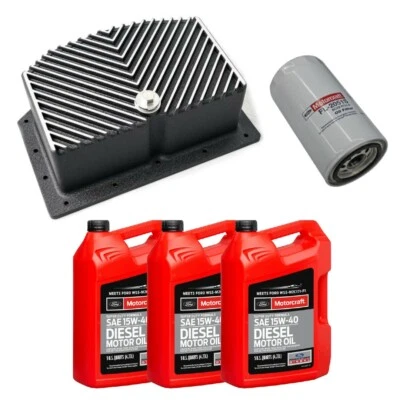 MFM Deep Oil Pan W/ Motorcraft 15W-40 Oil/Filter For 11-25 6.7L Powerstroke  Foto 1 de 4