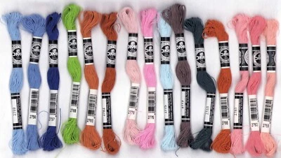 Lot of 15 DMC Flower Thread Embroidery Floss Cross Stitch Needlepoint - Image 1 of 4
