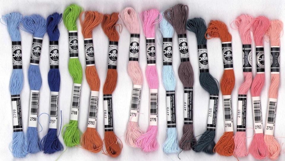 Lot of 15 DMC Flower Thread Embroidery Floss Cross Stitch Needlepoint - Image 1 of 4