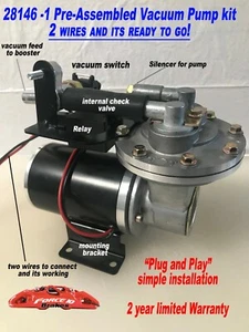 12 volt electric vacuum pump brake booster vacuum pump 18-24" vac "PLUG & PLAY" - Picture 1 of 11