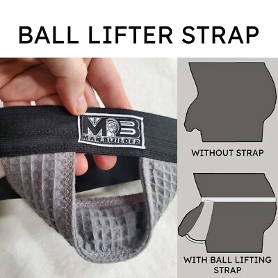 Men's Gray Ball Lifter Strap, Padded Sling Testicles and Bulge Booster Enhancer - Photo 1/4