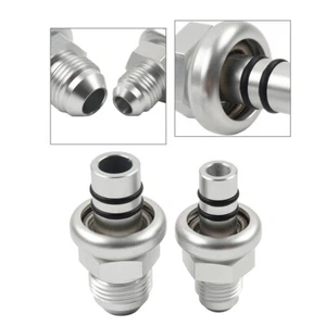 6AN+8AN Silver Straight Fuel Rail Fitting Adapter Kit For Ford Mustang 1986-1998 - Picture 1 of 12