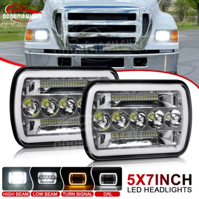 Fit Ford F650 F750 F-250 L9000 7x6" LED Projector Headlights Hi-Lo Sealed Beam - Image 1 of 4