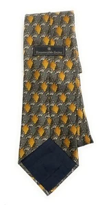Corbata Ermenegildo Zegna Hombre Italia Geométrica Oro Oliva - Imagen 1 de 3
