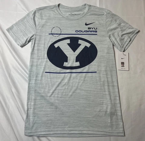 BYU Cougars Nike Dri Fit Team Issue T Shirt Gray Velocity Legend NEW Men's Small Cover