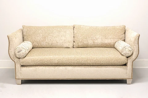 HICKORY WHITE Transitional Leopard Print Sofa with Nailhead Trim Cover