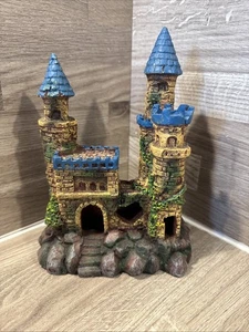 Castle Ruin Aquarium Ornament Colourful Decorative Fish Tank Magical Medieval - Picture 1 of 3