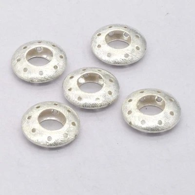 25 PCS 18X5MM BIG HOLE BRUSHED BEAD STERLING SILVER PLATED 115 - Image 1 of 4