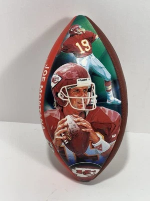 Joe Montana Arte Deportivo Serigrafía Wilson NFL Fútbol Kansas Chiefs Firmado Foto 1 de 4