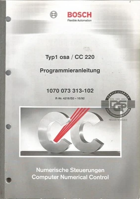 Bosch CNC Typ1 osa / CC 220 Programmieranleitung - Bild 1 von 2