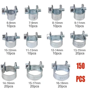 150 6-18 mm Abrazadera de Manguera Ajustable Clip de Tubo de Worm Drive de Acero - Imagen 1 de 13