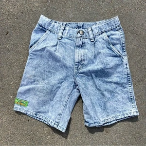 Vintage 80s Wrangler Sport kids acid wash pleated jean shorts Size 10 - Picture 1 of 6