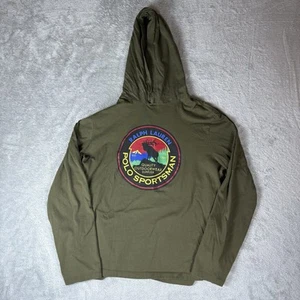 Ralph Lauren Polo Sportsman Hooded Top Hoodie Shirt Green Men's Medium M - Picture 1 of 9