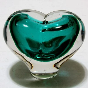 Baryshnikov profumo Colonia bottiglia verde a forma di cuore arte vetro vintage vuoto - Foto 1 di 5