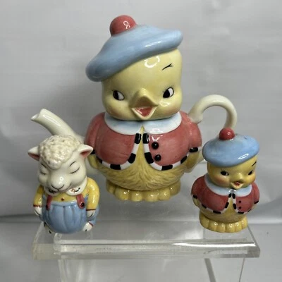 DUCK /LAMB TEAPOT AND SALT & PEPPER SHAKERS DEPT 56 COOKIES FROM THE COOKIE JAR - Image 1 of 4
