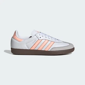 Adidas Originals Mujeres SAMBA OG ZAPATOS En Blanco Nube/Naranja Claro - Imagen 1 de 10