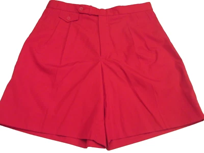 Pantalones Cortos de Golf London Fog Hombres 36 Bolsillo Plisado Rojo Mezcla de Algodón Retro Cremallera NUEVO Foto 1 de 4