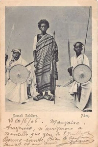 SOMALIA - Somali soldiers in Aden - Publ. J. Benghiat & Son - Picture 1 of 2