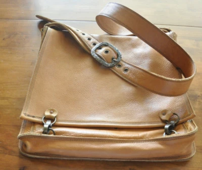 Bolso Bandolera Bandolera Earth Nynja Cuero Natural Resistente Lrg Foto 1 de 4