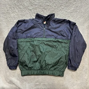 Vintage Energy Zone Jacket Mens Medium Windbreaker 1/2 Zip Blue Green Y2K - Picture 1 of 10