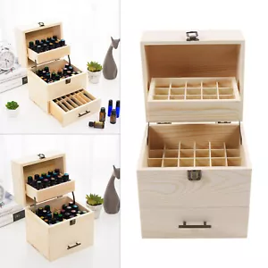 3 Tiers Essential Oil Storage Box, Wooden Display Case Wood Container Organizer - Picture 1 of 15