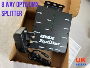 DMX Opto Splitter 8 WAY-NEW with 13a PSU / DMX512 3 pin XLR - THEATRE - Picture 1 of 13
