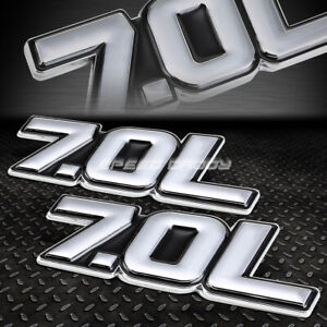 "7.0L" Polished Metal 3D Decal Red Emblem Sticker For 06-13 Chevrolet Corvette 