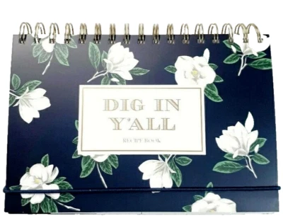 Draper James Recipe Keeper Holder Book 72 页木兰蓝色花卉印花全新带标签 — 第 1/4 张图片