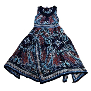 Bila Dress Womens XXL Floral Paisley Sleeveless Layered Boho Gypsy Embroidered - Picture 1 of 10