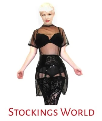 Vestido Camiseta See Through Negro Transparente NUEVO Talla Mediana Foto 1 de 4