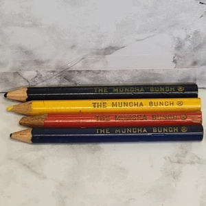 VTG 70s The Muncha Bunch Colored Pencil Lot 4 Pc Set Frito Lay Chip Mascot TV - Picture 1 of 5