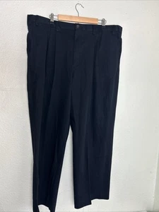 eddie bauer wrinkle free relaxed fit cotton pants black mens 42x30 42 Tall - Picture 1 of 17