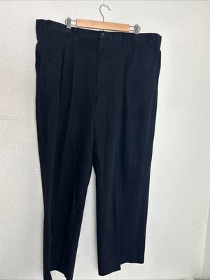 eddie bauer wrinkle free relaxed fit cotton pants black mens 42x30 42 Tall - Image 1 of 4