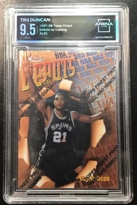 🔥1997 Finest With Coating Tim Duncan RC San Antonio Spurs Arena Club 9.5 Mint + - Picture 1 of 2