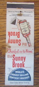 ALCOHOL MATCHBOOK COVER: OLD SUNNY BROOK LOUISVILLE, KENTUCKY MATCHCOVER -A1 - Picture 1 of 2