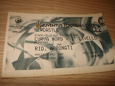 Ticket League Champions Juventus FC Newcastle 01/10/2002 Curve North