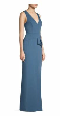 NWT BCBGMAXAZRIA Sleeveless Fola Peplum Gown China Blue $338 - Image 1 of 4