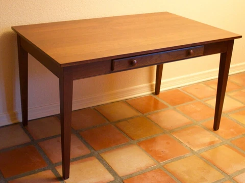 Original Ethan Allen American Impressions Office Desk Workbench with Glass Top Cover