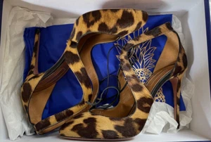 New "Stella 105" Leopard Print Heels by Aquazzura Firenze Size 7.5B | 37-1/2 - Picture 1 of 21